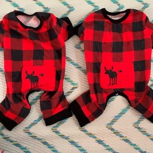 Dog shirt onesie Christmas Pajamas plaid small